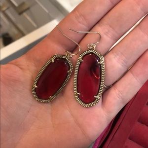 Maroon and gold Kendra Scott earrings